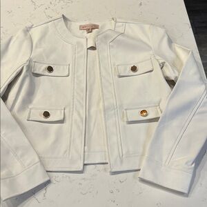 Philosophy Ivory Cropped Jacket with Gold Accents